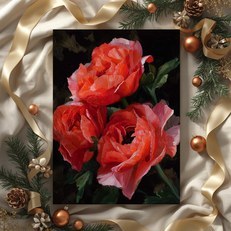 Ranunculus botanical canvas wall art, monochrome treatment highlighting petal structure, portrait layout for office decor