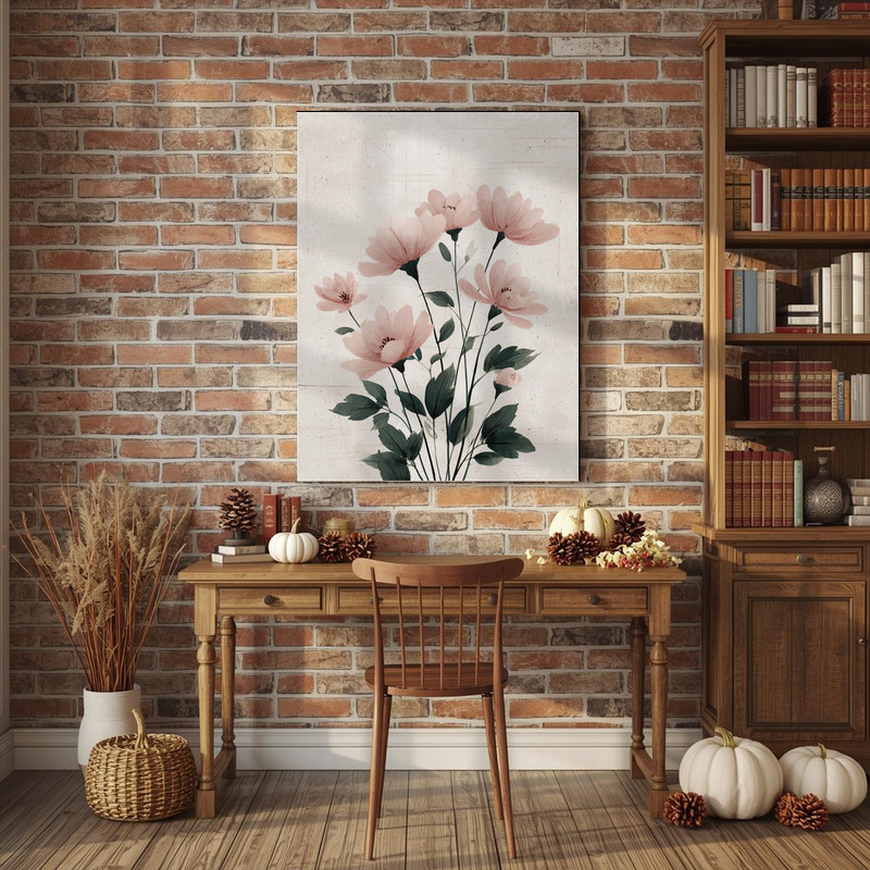 Botanical anemones canvas wall art, timeless floral study with brushwork and gentle contrast, lovely gift for flower lovers Botanical anemones canvas wall art, timeless floral study with brushwork and gentle contrast, lovely gift for flower lovers