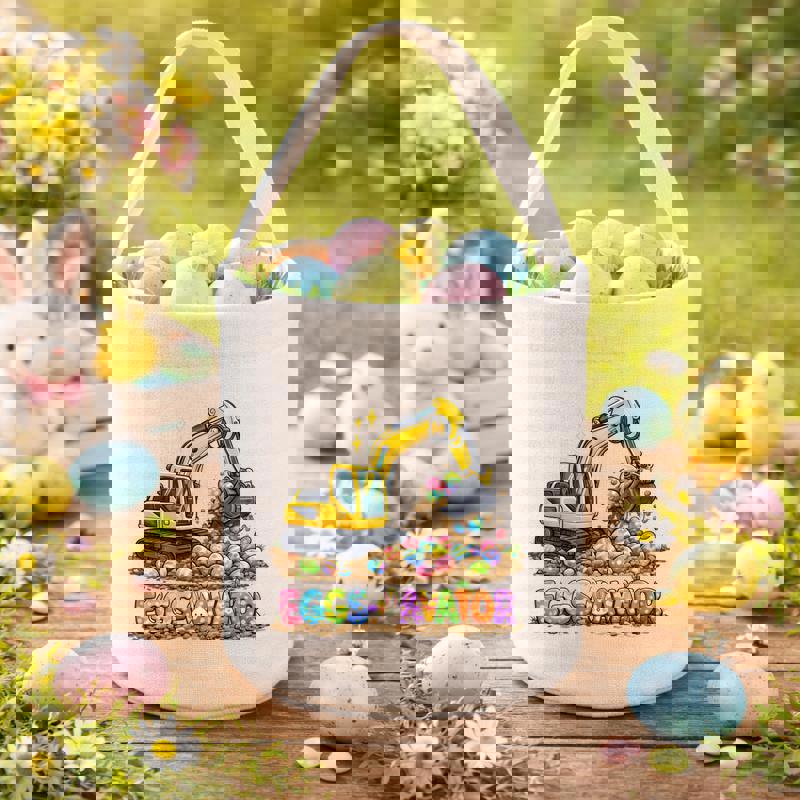 Scoop Up the Joy Eggs Cavator Excavator Fabric Basket - Thegiftio