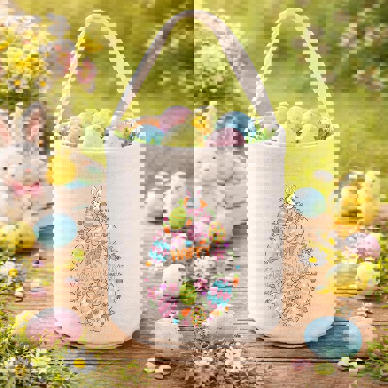 Every Egg Finds Home Happy Easter Fabric Basket - Thegiftio