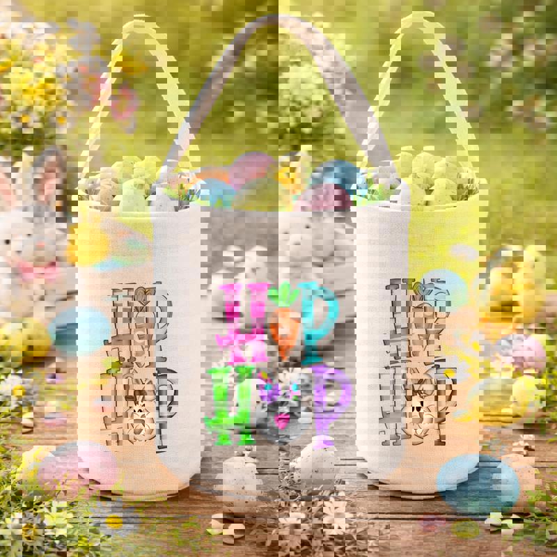 Urban Bunny Vibes Stylish Hip Hop Easter Fabric Basket - Thegiftio