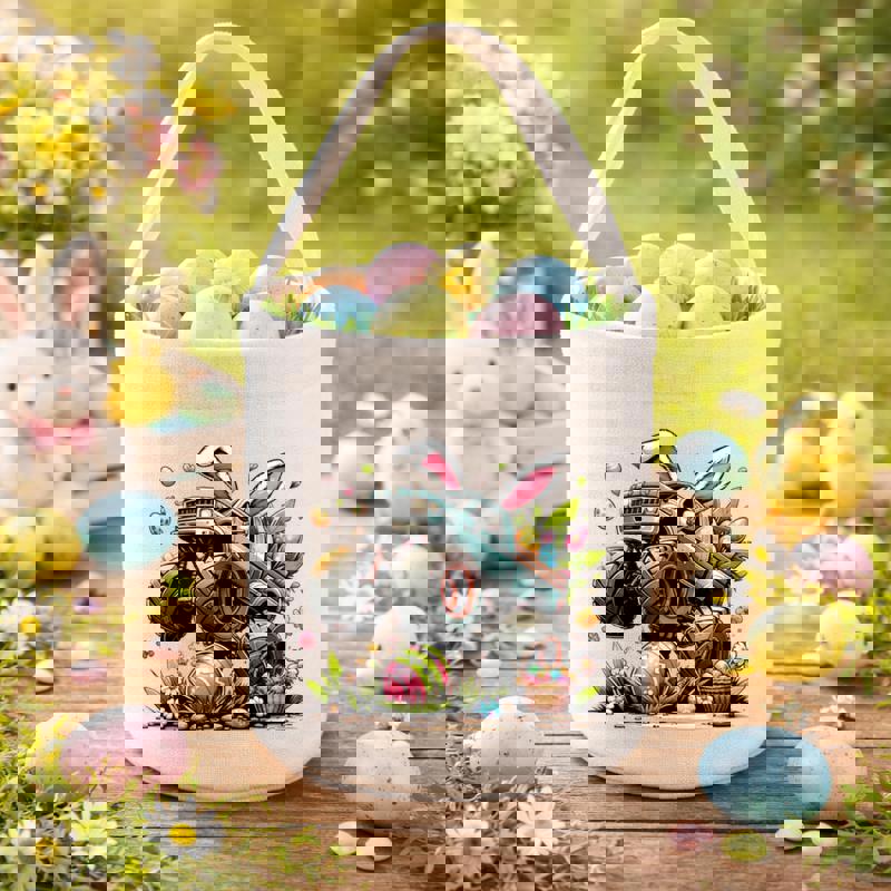 Delightful Kawaii Truck Easter Fabric Basket for Little Hunters - Thegiftio