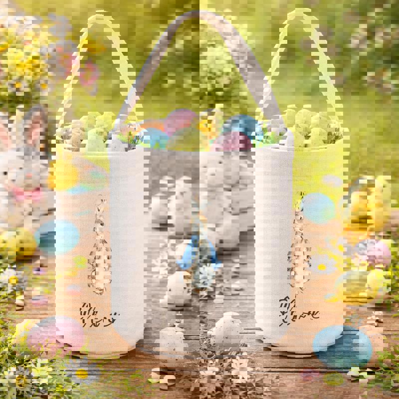 Every Hunt is Special Personalized Raglan Bunny Fabric Basket - Thegiftio