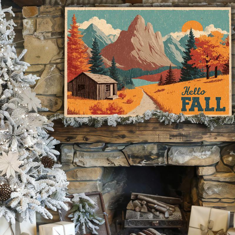 Thanksgiving Getaway vintage travel poster canvas featuring bold vintage type and warm tones, dorm room decor for autumn Thanksgiving Getaway vintage travel poster canvas featuring bold vintage type and warm tones, dorm room decor for autumn