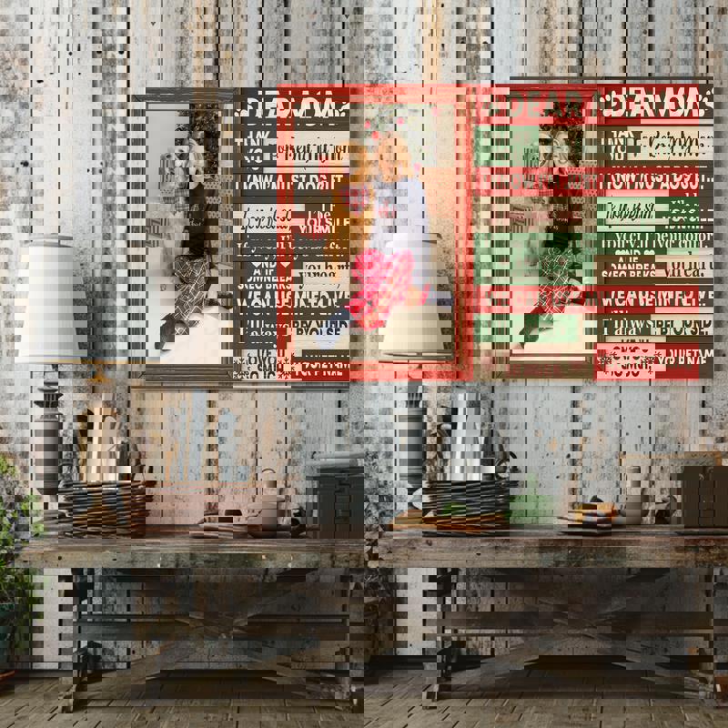 Christmas dog mom canvas in watercolor style with assorted dog breeds and snowflakes, customized names, holiday wall decor