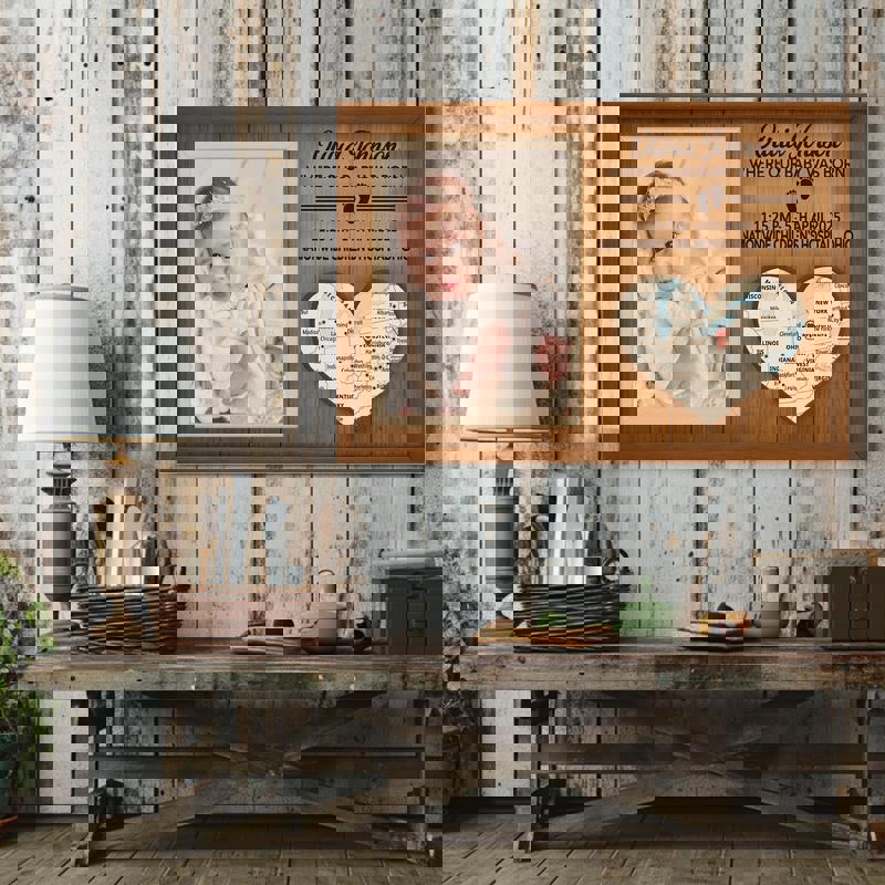 Where Our Baby Was Born Map Canvas - Personalized Newborn Gift, Unique Baby Milestone Keepsake, Rustic Farmhouse Decor