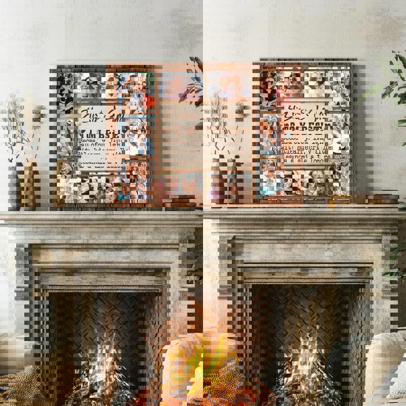 Personalized friendship photo collage canvas, add your photos, a sentimental sister gift and wall decor for bedroom Personalized friendship photo collage canvas, add your photos, a sentimental sister gift and wall decor for bedroom