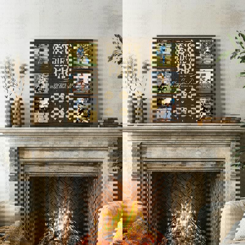 Best Dad By Par canvas personalized with kids’ names, watercolor golf course scene, thoughtful Father’s Day gift for golfer