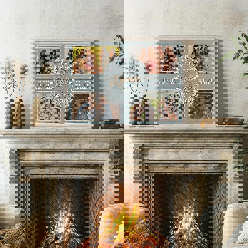 Best friends photo collage canvas print, personalized, coastal beachy palette for rustic farmhouse living room wall decor