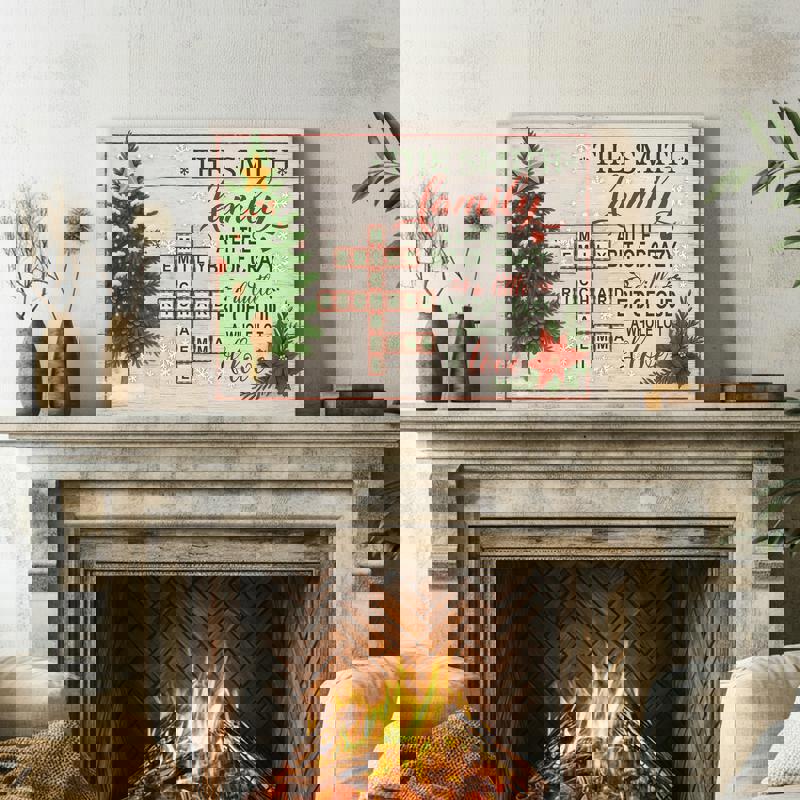 Personalized family name crossword canvas with quote, rustic farmhouse decor, entryway piece, custom names for holiday gift