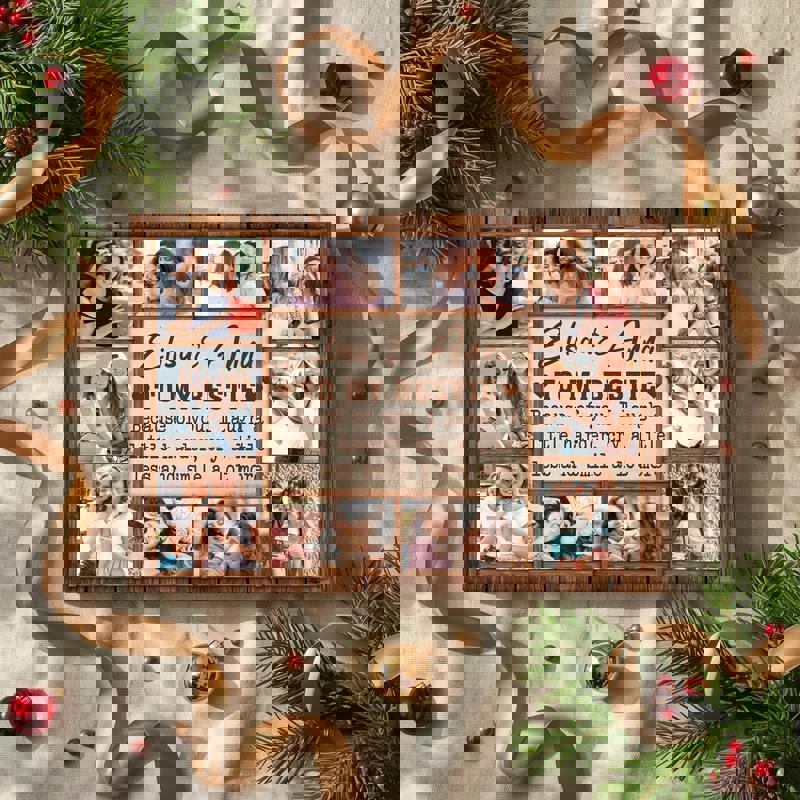 Custom friendship photo collage canvas, landscape layout with your photos, heartfelt gift for sister on her birthday Custom friendship photo collage canvas, landscape layout with your photos, heartfelt gift for sister on her birthday