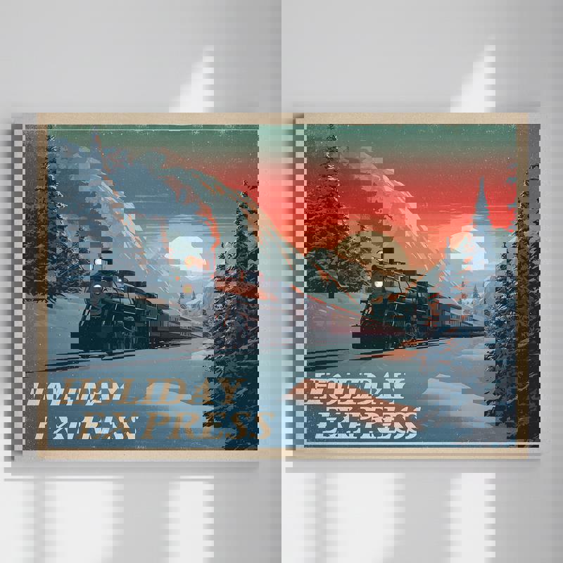 Holiday Express Retro Travel – Christmas Dorm Room Decor Canvas | Familywalldecor