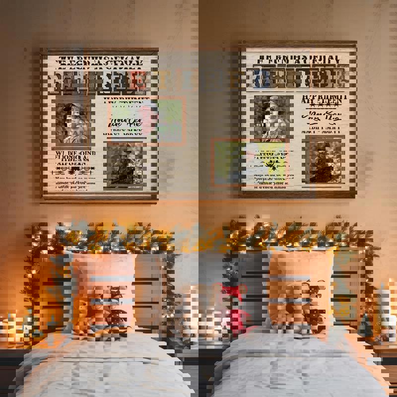 Military retirement canvas photo collage, rustic farmhouse neutral palette, custom photos, name, rank, and service dates gift