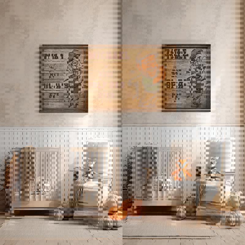 Personalized golf dad caricature portrait canvas, farmhouse-style wall art for study or home office, funny Father's Day gift Personalized golf dad caricature portrait canvas, farmhouse-style wall art for study or home office, funny Father's Day gift