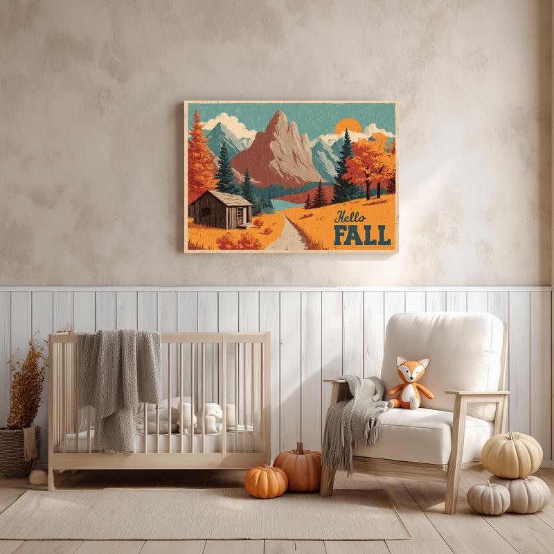 Thanksgiving Getaway vintage travel poster canvas with aged patina and autumn hues, stylish dorm decor for Thanksgiving Thanksgiving Getaway vintage travel poster canvas with aged patina and autumn hues, stylish dorm decor for Thanksgiving