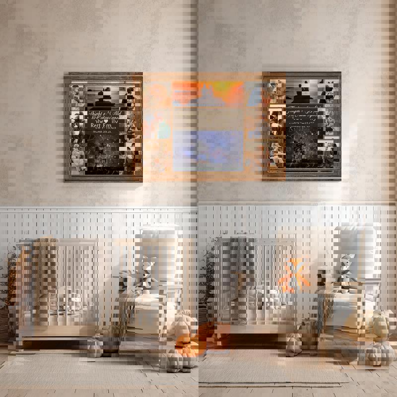 custom star map photo collage canvas marking night our stars aligned, personalized names and date, rustic anniversary gift