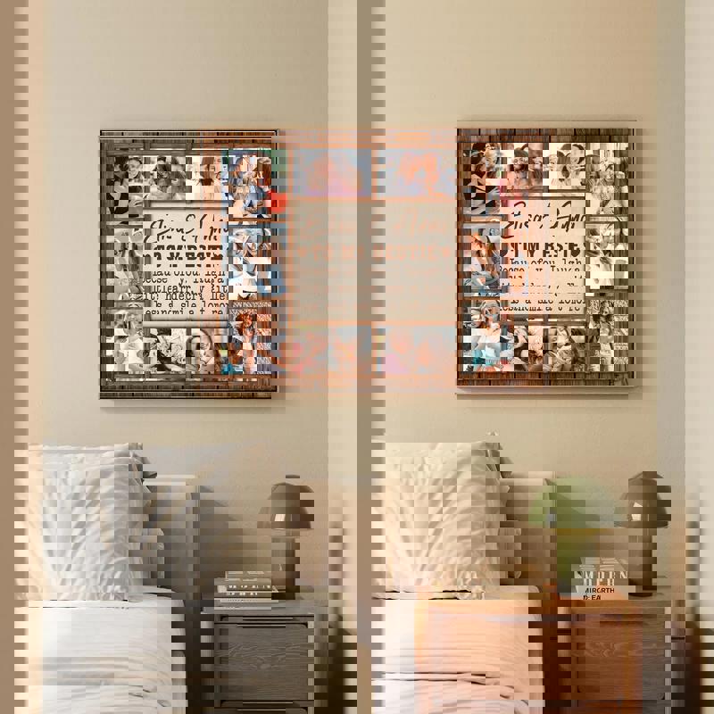 Bestie photo collage canvas print, custom multi-photo layout, sweet friendship birthday gift for your female friend Bestie photo collage canvas print, custom multi-photo layout, sweet friendship birthday gift for your female friend