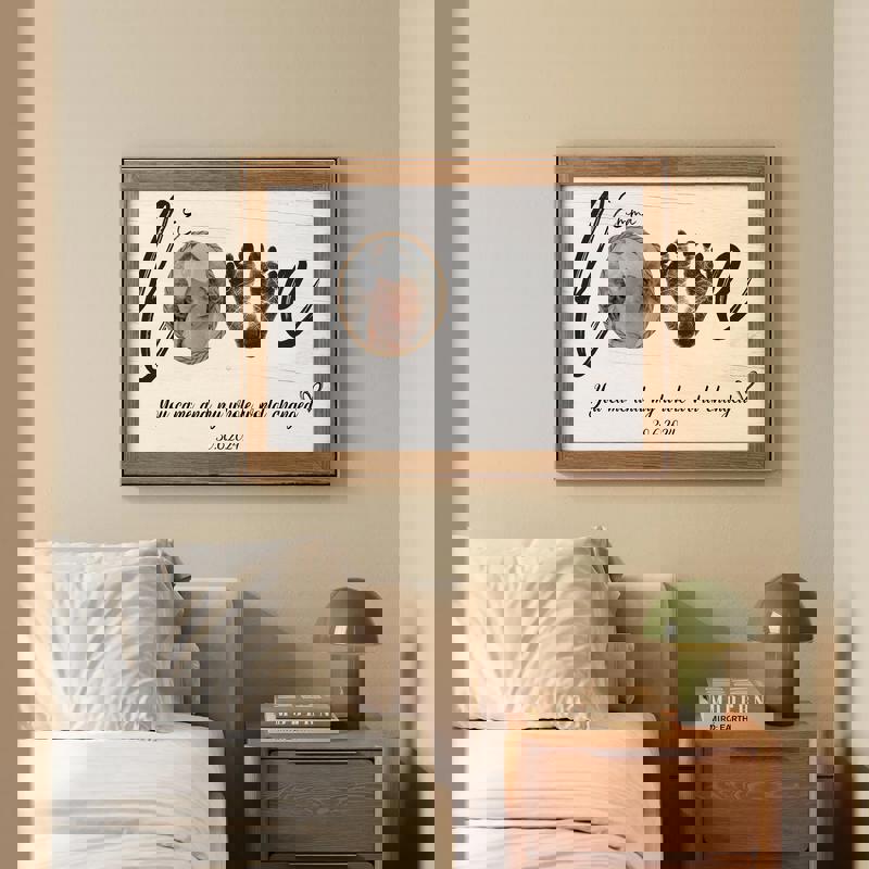 Baby footprint birth stats canvas, custom name and stats in neutral gray, black ink footprints, portrait orientation for nursery wall Baby footprint birth stats canvas, custom name and stats in neutral gray, black ink footprints, portrait orientation for nursery wall