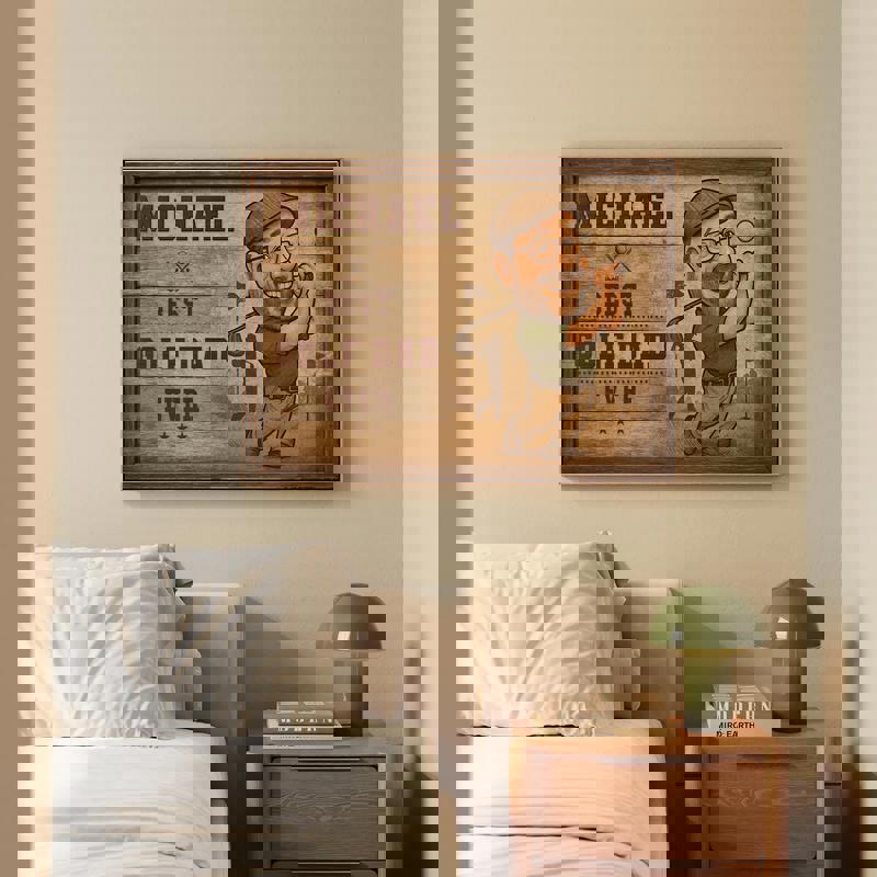 Personalized golf dad caricature portrait canvas, funny custom artwork, rustic farmhouse wall decor, Father's Day present Personalized golf dad caricature portrait canvas, funny custom artwork, rustic farmhouse wall decor, Father's Day present