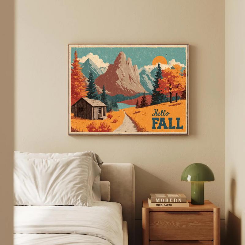 Thanksgiving Getaway vintage travel poster canvas with retro color blocking and distressed texture, dorm room decor accent Thanksgiving Getaway vintage travel poster canvas with retro color blocking and distressed texture, dorm room decor accent