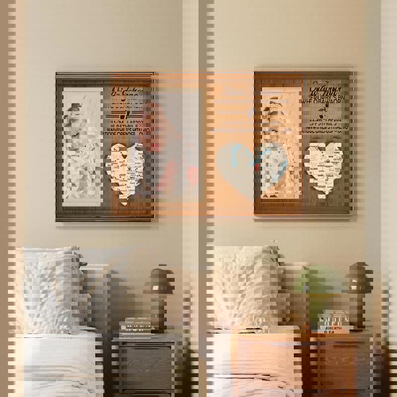 Where Our Baby Was Born Map Canvas - Personalized Newborn Gift, Unique Baby Milestone Keepsake, Rustic Farmhouse Decor