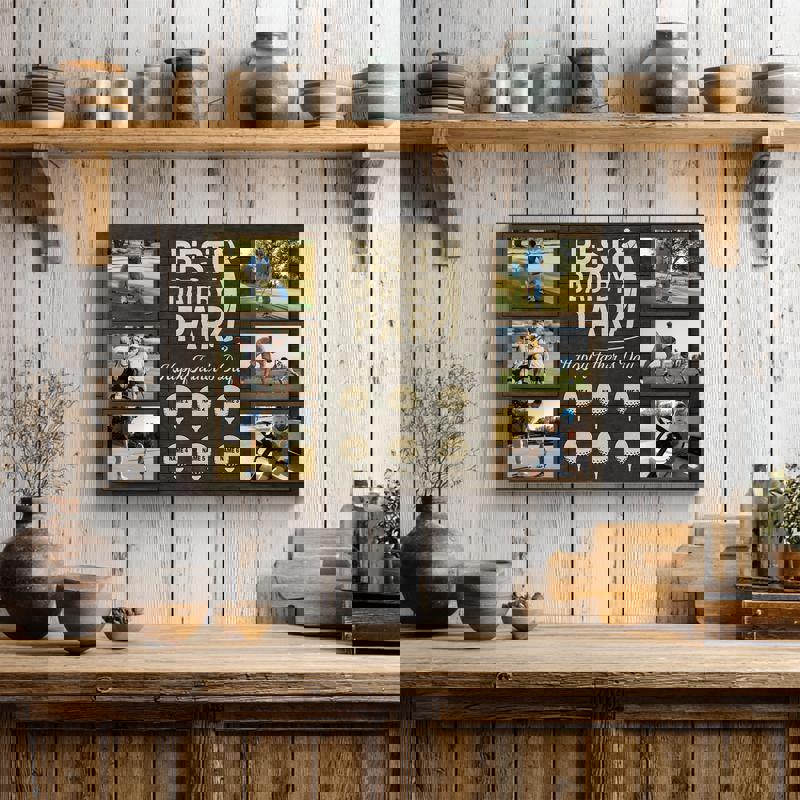 Best Dad By Par canvas personalized with kids’ names, golf ball near hole and red flag, Father’s Day gift for golfer dad