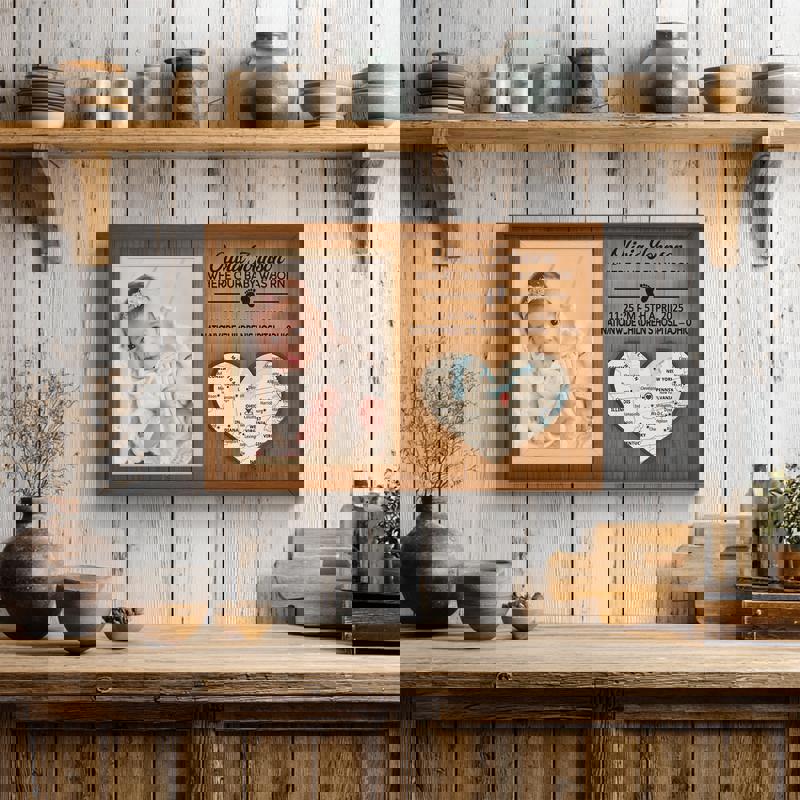 Where Our Baby Was Born Map Canvas - Personalized Newborn Gift, Unique Baby Milestone Keepsake, Rustic Farmhouse Decor