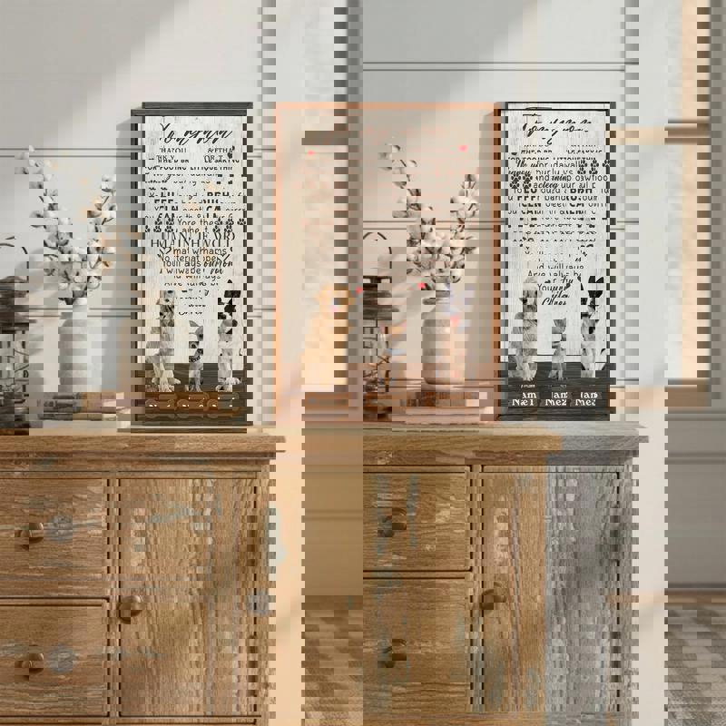 Personalized To My Mom dog photo canvas print, rustic farmhouse wall art, heartfelt Mother's Day gift from dogs Personalized To My Mom dog photo canvas print, rustic farmhouse wall art, heartfelt Mother's Day gift from dogs