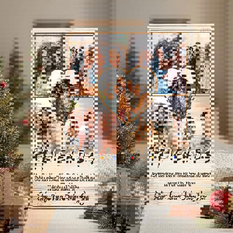 Friendship photo collage canvas print, personalized with cherished photos, farmhouse style decor for besties' birthdays