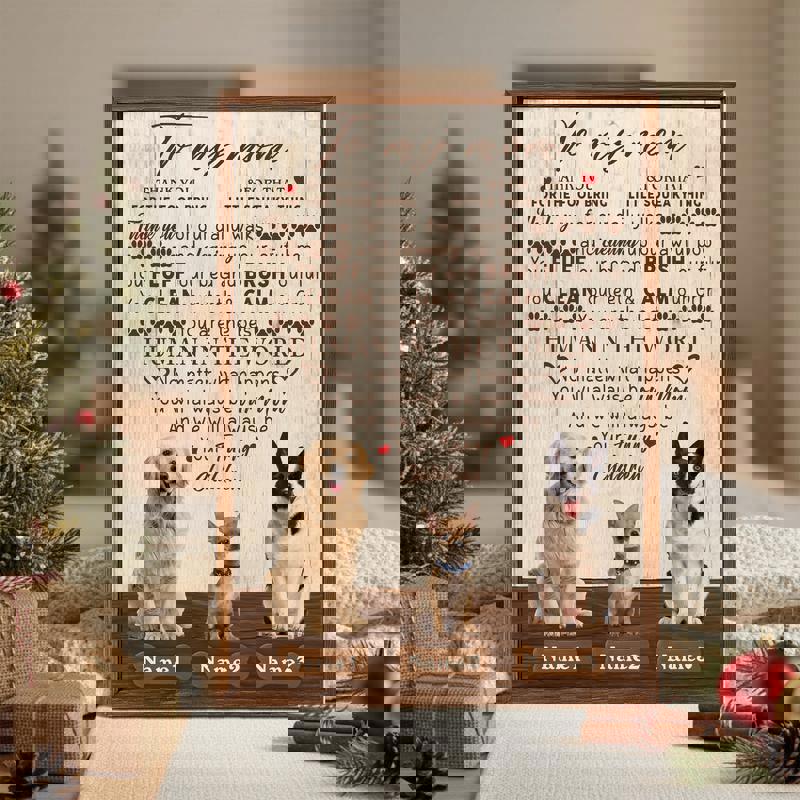 To My Mom personalized dog photo canvas wall art, rustic farmhouse decor for living room, Mother's Day gift from dogs To My Mom personalized dog photo canvas wall art, rustic farmhouse decor for living room, Mother's Day gift from dogs