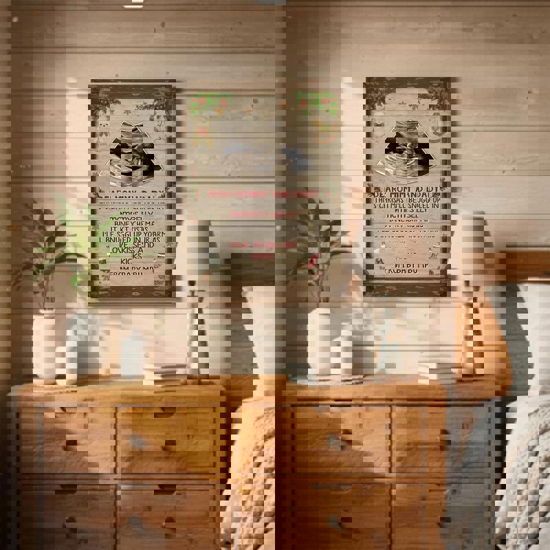 Christmas baby ultrasound canvas wall art, custom ultrasound photo with holly border, gift for expecting parents