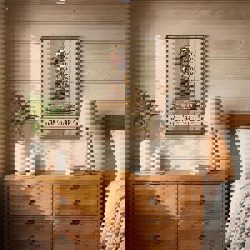 One-year anniversary rustic photo collage canvas art, personalized couple milestone with names and date, gift for partner