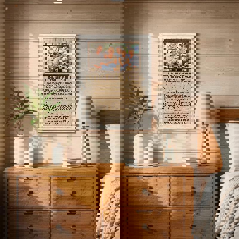 Happy Retirement Dad canvas with whitewashed wood farmhouse look, personalized with name and year, lovely bedroom decor gift Happy Retirement Dad canvas with whitewashed wood farmhouse look, personalized with name and year, lovely bedroom decor gift