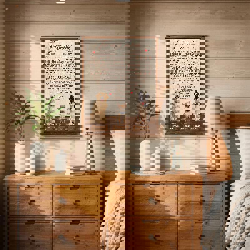 Personalized To My Mom pet photo canvas wall art in rustic farmhouse style, sentimental Mother's Day gift from dogs Personalized To My Mom pet photo canvas wall art in rustic farmhouse style, sentimental Mother's Day gift from dogs