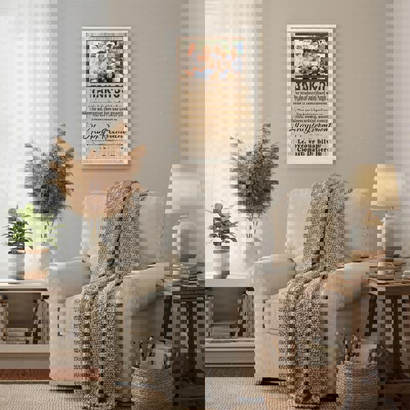 Happy Retirement Dad canvas in rustic farmhouse style, custom name and date, square layout for home office or study walls Happy Retirement Dad canvas in rustic farmhouse style, custom name and date, square layout for home office or study walls