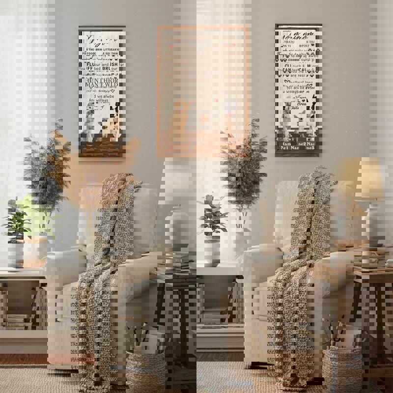 Custom pet portrait with dog photo To My Mom canvas print, rustic farmhouse wall art, adorable Mother's Day gift from dogs Custom pet portrait with dog photo To My Mom canvas print, rustic farmhouse wall art, adorable Mother's Day gift from dogs