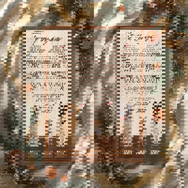 To My Mom personalized dog photo canvas, rustic farmhouse wall decor for mom, thoughtful Mother's Day gift from dogs To My Mom personalized dog photo canvas, rustic farmhouse wall decor for mom, thoughtful Mother's Day gift from dogs