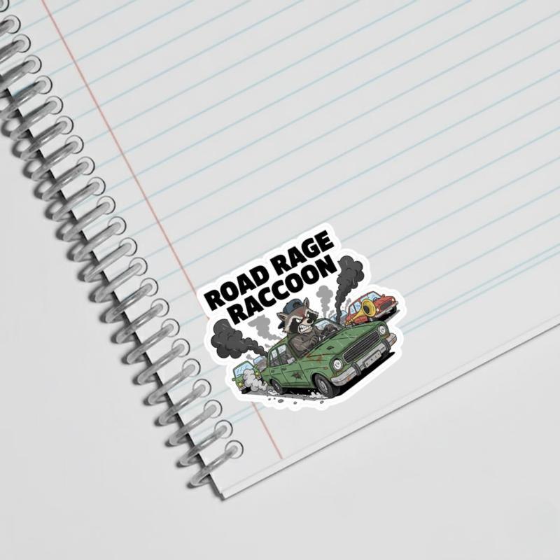 Angry Raccoon Road Rage Sticker Angry Raccoon Road Rage Sticker