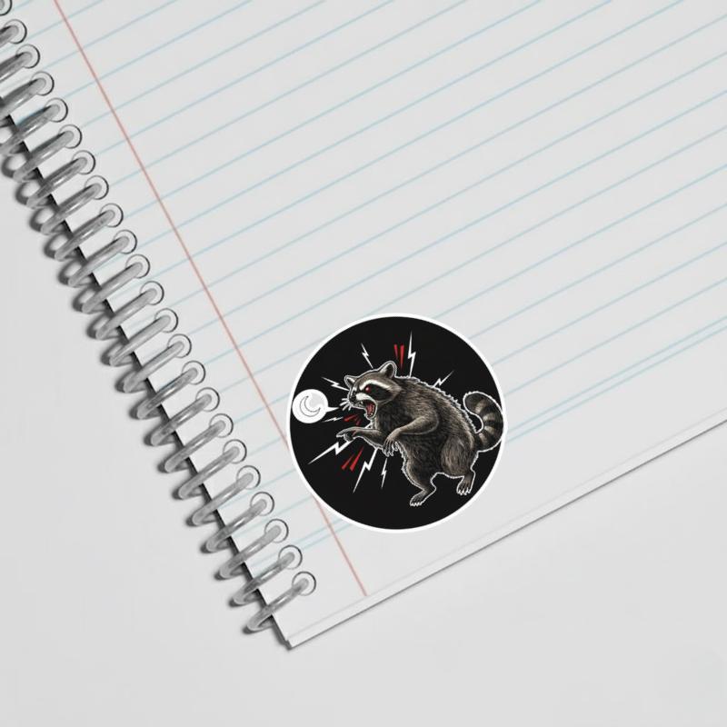 Angry Raccoon Screaming At The Moon Sticker