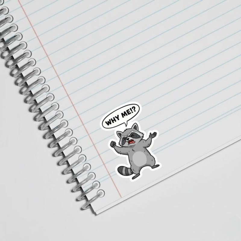 Angry Raccoon Shaking Fist At Sky Sticker