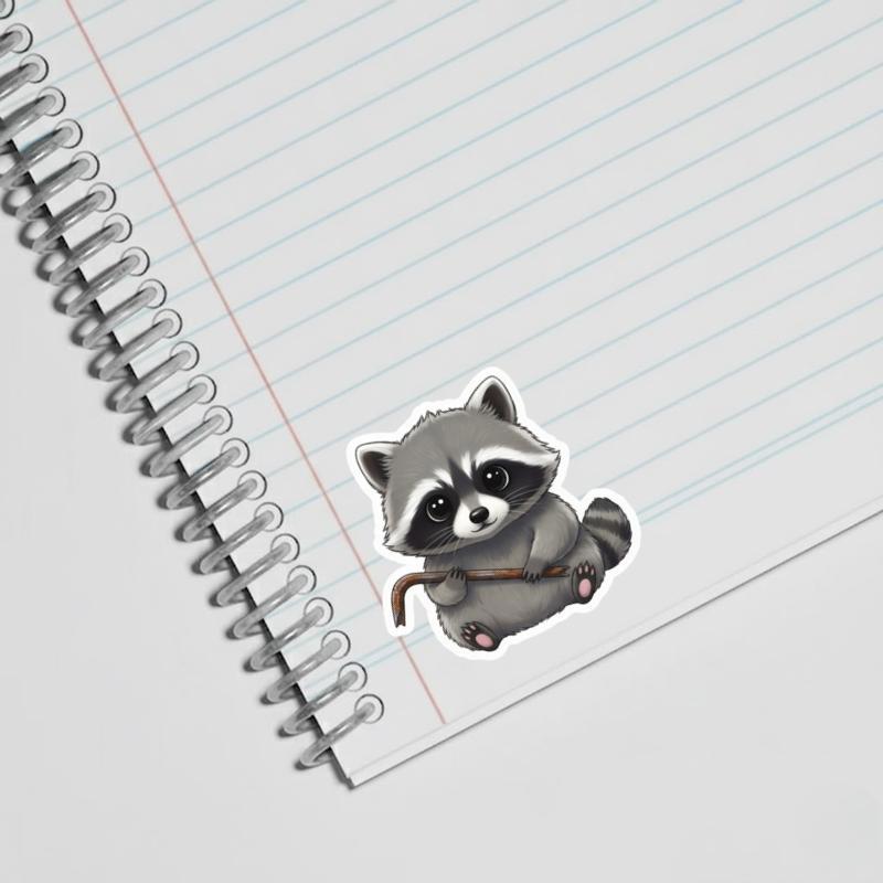 Baby Raccoon Cute But Feral Sticker Baby Raccoon Cute But Feral Sticker