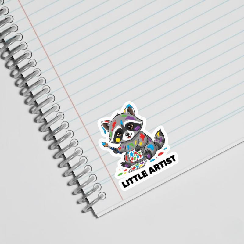Baby Raccoon Little Artist Sticker