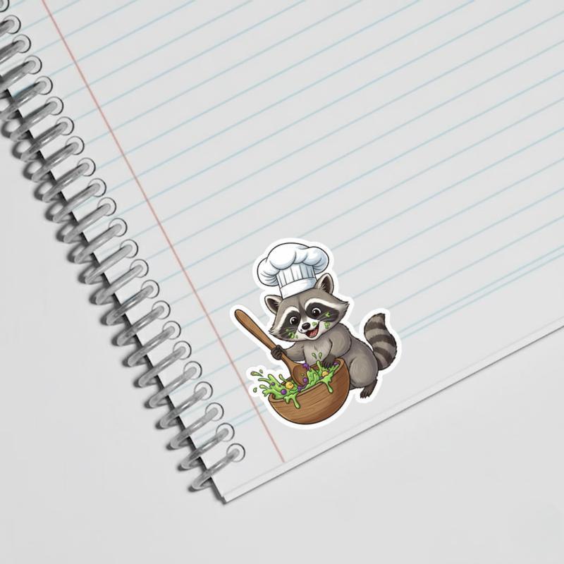 Baby Raccoon Little Chef Sticker