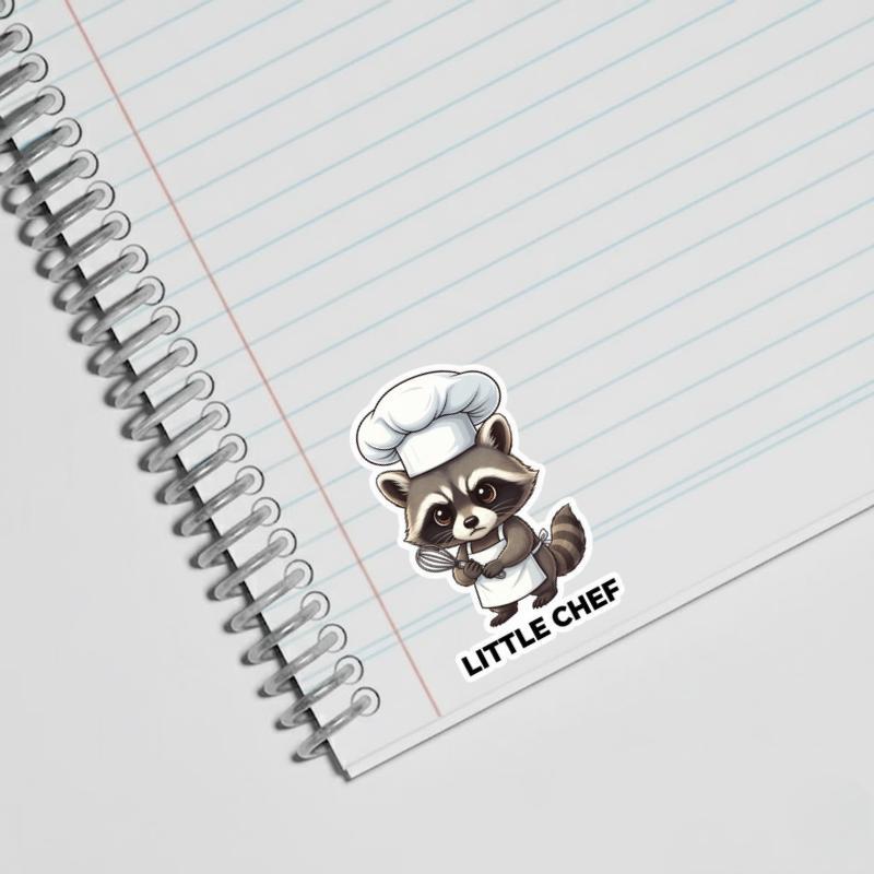 Baby Raccoon Tiny Chef Hat Sticker