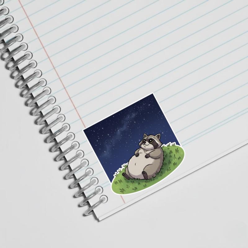 Fat Raccoon Star Gazer Sticker
