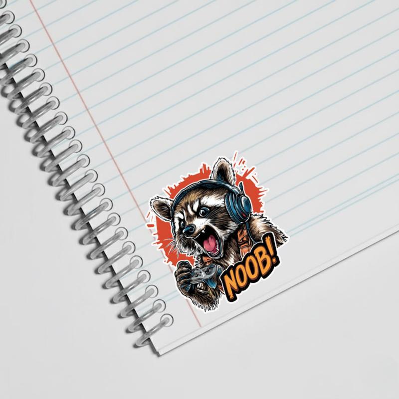 Grumpy Gamer Angry Raccoon Sticker