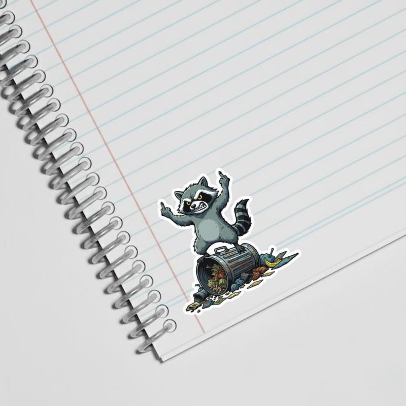 Raccoon Middle Finger Meme 2 Sticker Raccoon Middle Finger Meme 2 Sticker