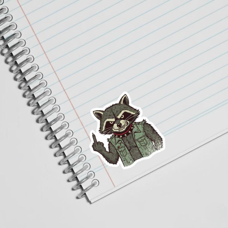 Vintage Raccoon Middle Finger 2 Sticker Vintage Raccoon Middle Finger 2 Sticker