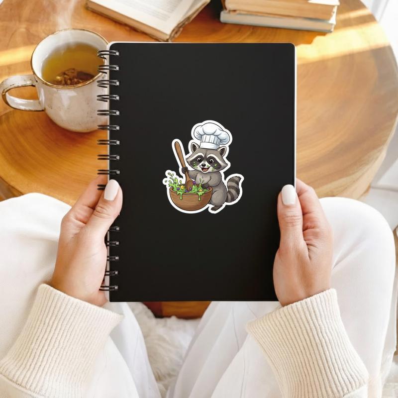 Baby Raccoon Little Chef Sticker