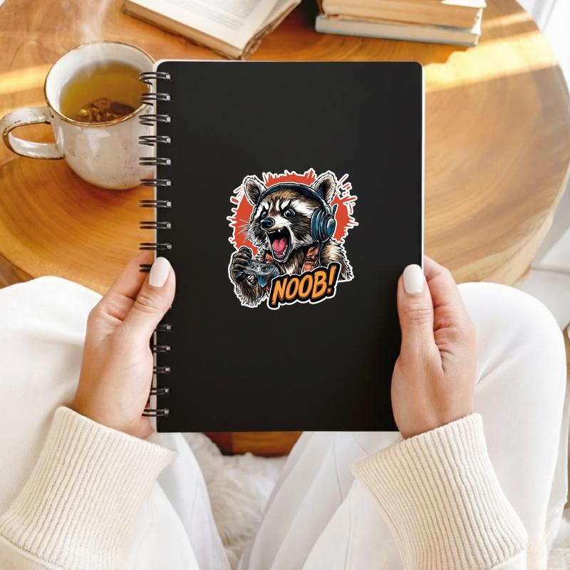 Grumpy Gamer Angry Raccoon Sticker